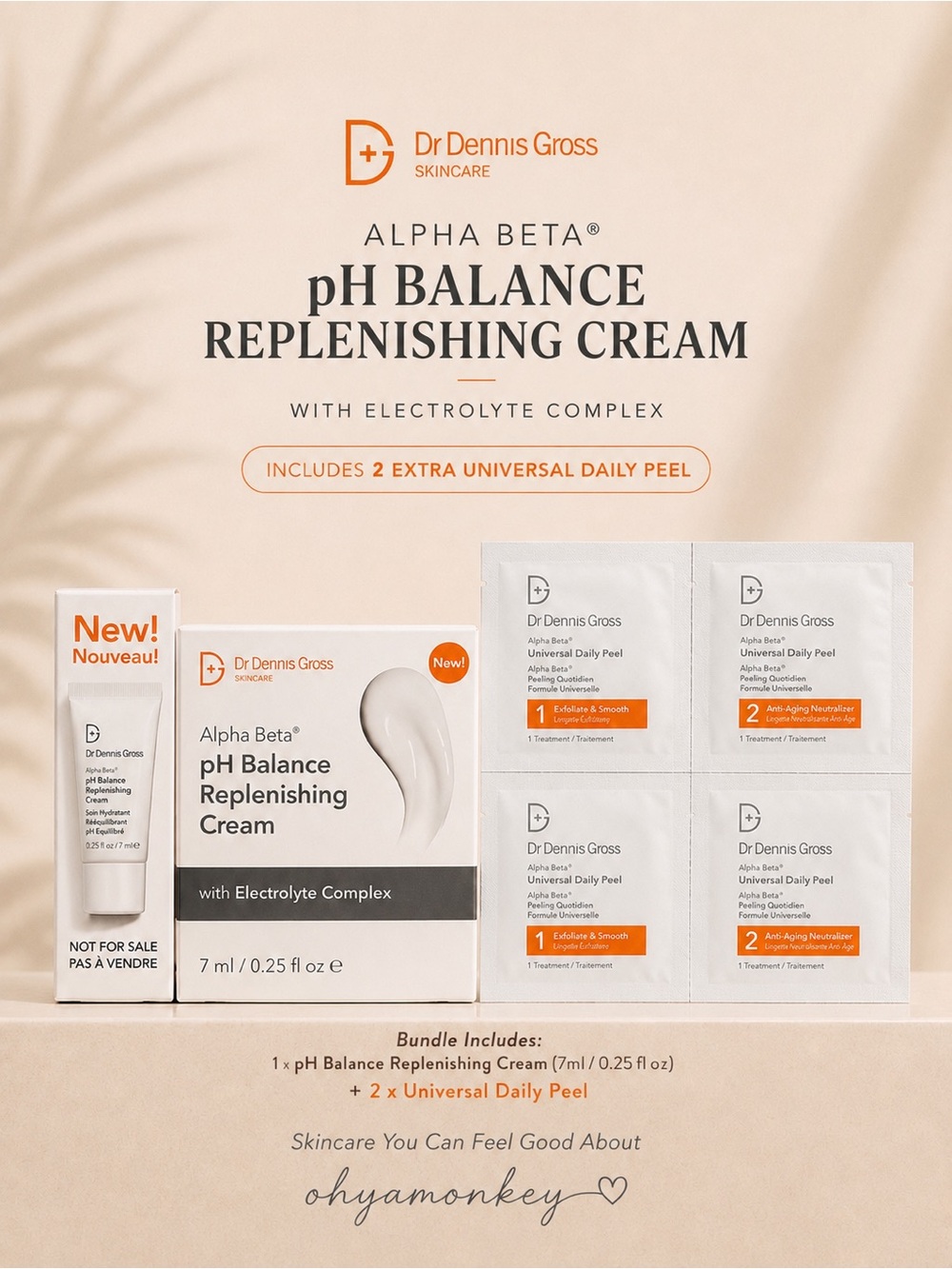 Dr. Dennis Gross Balance Replenishing Cream 7ml & 2 x Universal Daily Peel